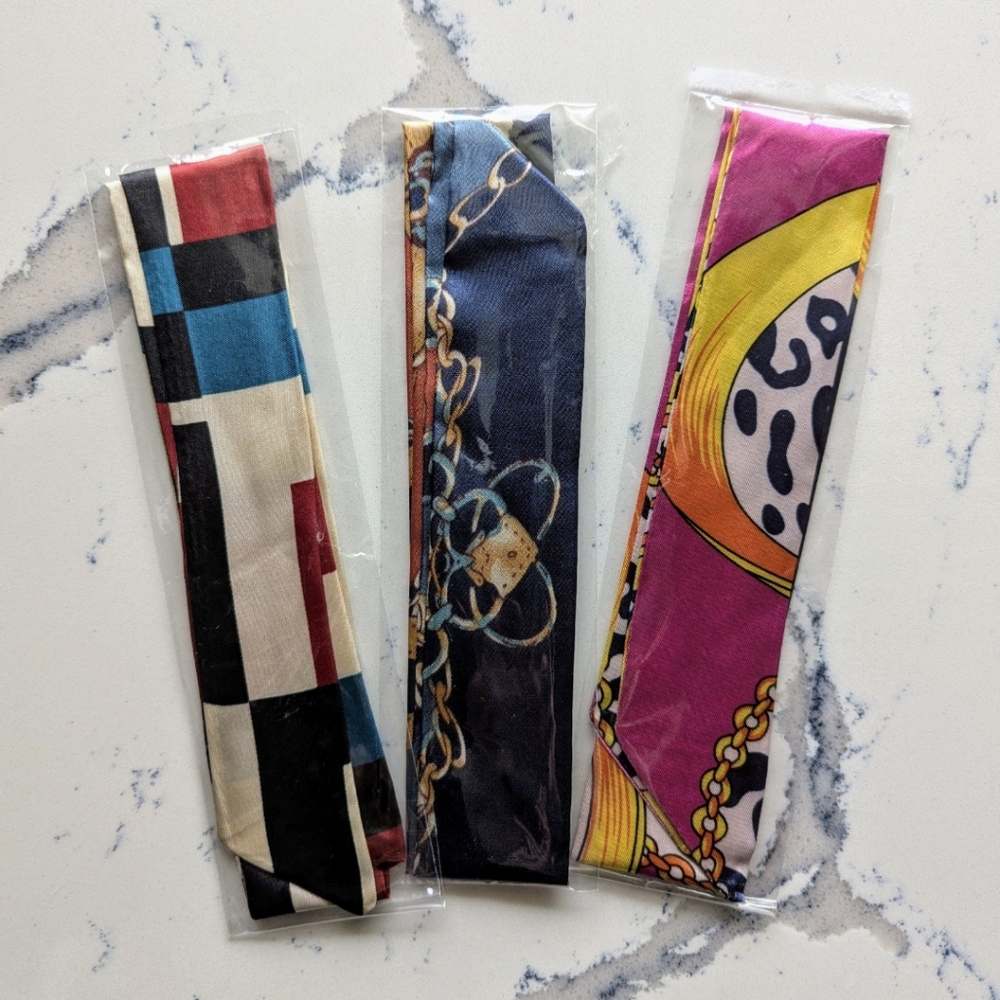 Set Of 3 Colorful Patterned Scarves Set